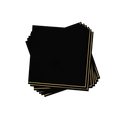 Black with gold stripe cocktail napkins elegant modern design from Parte Haus party supply store in Bethesda MD
