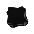 Black with silver stripe cocktail paper napkins elegant design from Parte Haus party supply store in Bethesda MD.