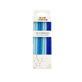 Blue spiral birthday candle set with assorted blue shades from Parte Haus party supply store in Bethesda Maryland