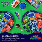 Blue PJ Masks dinner napkins with colorful cartoon characters for kids birthday Parte Haus party supply store in Bethesda MD