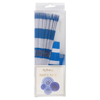 Blue and white fan set with striped paper fans birthday or celebration decor from Parte Haus party supply store in Bethesda MD