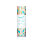 Blue and yellow confetti in a clear tube for birthday celebrations from Parte Haus party supply store in Bethesda MD.