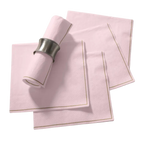 Blush with gold stripe lunch napkins elegant folded design for celebrations from Parte Haus party supply store in Bethesda Maryland