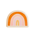 Boho rainbow large plate with orange and pink arches birthday theme from Parte Haus party supply store in Bethesda Maryland