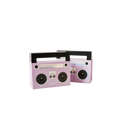 Pink boombox favor bags retro music birthday theme from Parte Haus party supply store in Bethesda Maryland