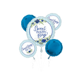 Blue baby boy foil balloon bouquet with floral accents Baby Shower from Parte Haus party supply store in Bethesda Maryland