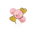 Pink and gold baby girl foil balloon bouquet for baby shower from Parte Haus party supply store in Bethesda MD