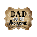 Brown dad you are awesome foil balloon with wood pattern for Father’s Day from Parte Haus party supply store in Bethesda MD