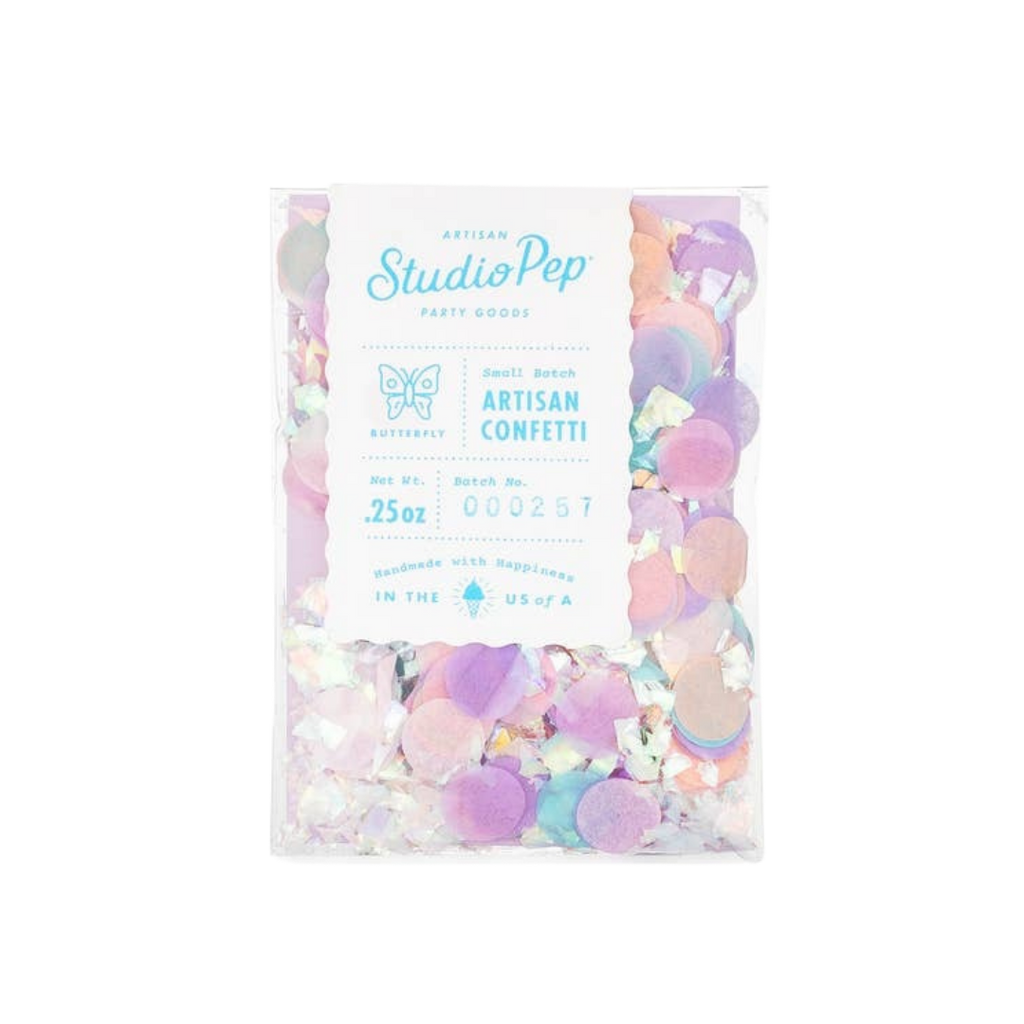 Pastel butterfly confetti mini pack with circles perfect for birthdays from Parte Haus party supply store in Bethesda MD