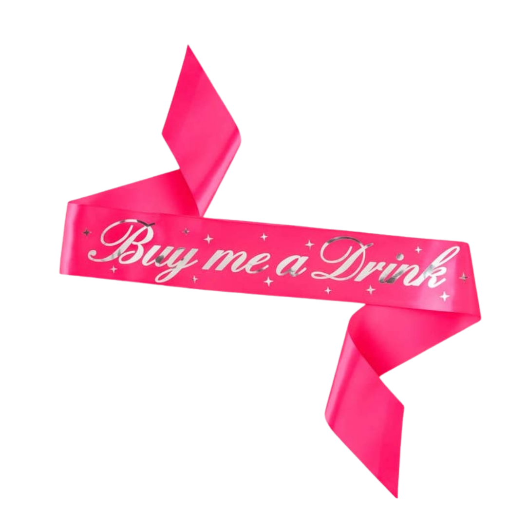 Buy Me A Drink Silver Stars Party Sash