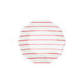 candy apple red striped plate with white background for birthday from Parte Haus party supply store in Bethesda MD
