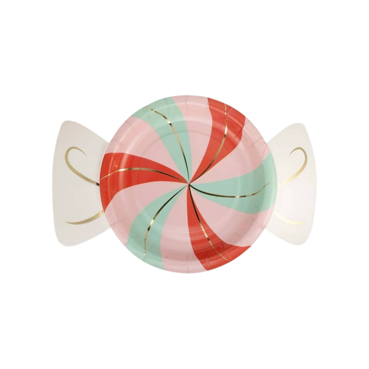Pink, Red, and Mint Candy Shaped Large Plate