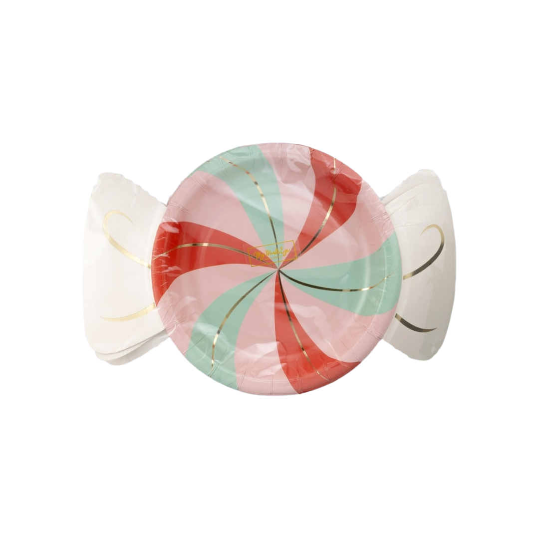 Pink, Red, and Mint Candy Shaped Large Plate