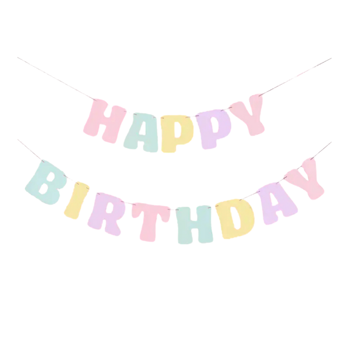 Pastel "Happy Birthday" Banner