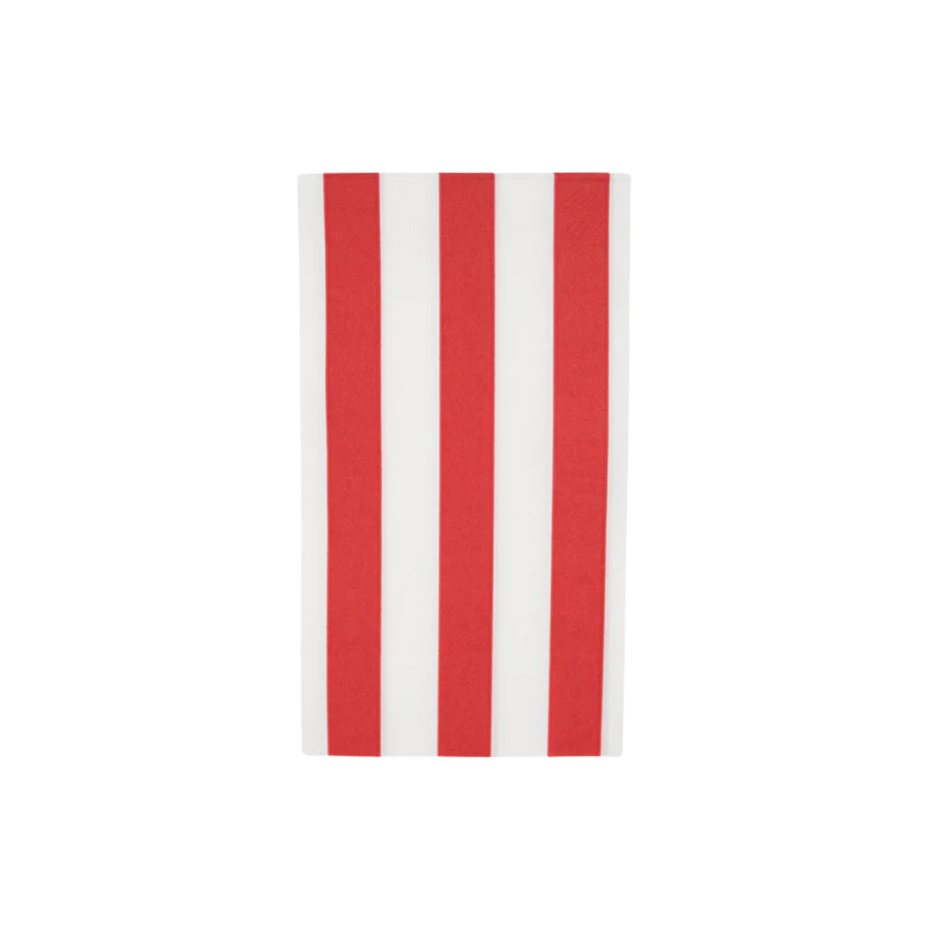 Cherry red cabana stripe guest towels bold vertical stripes summer theme from Parte Haus party supply store in Bethesda Maryland