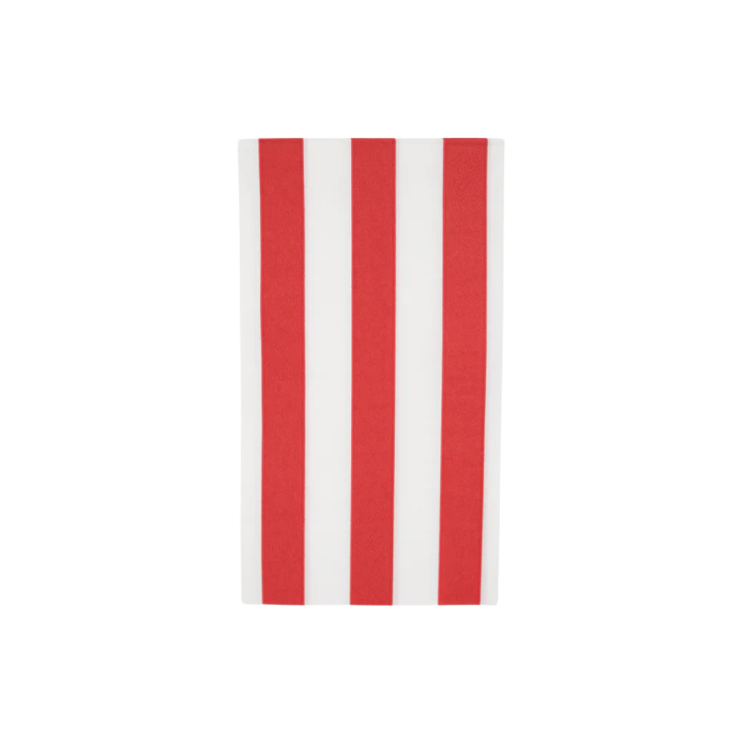 Cherry red cabana stripe guest towels bold vertical stripes summer theme from Parte Haus party supply store in Bethesda Maryland