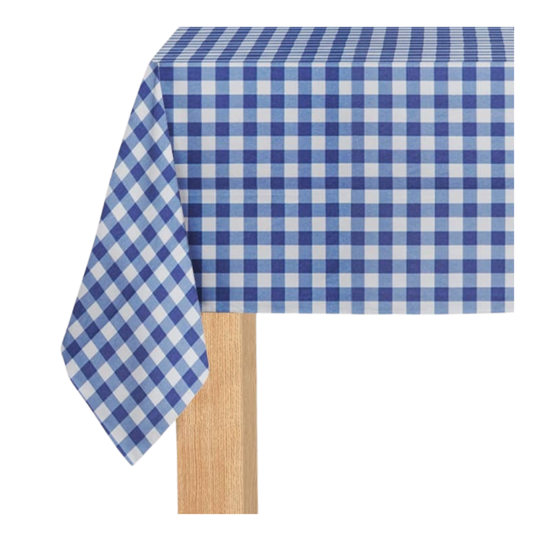 Navy Blue Gingham Paper Tablecloth
