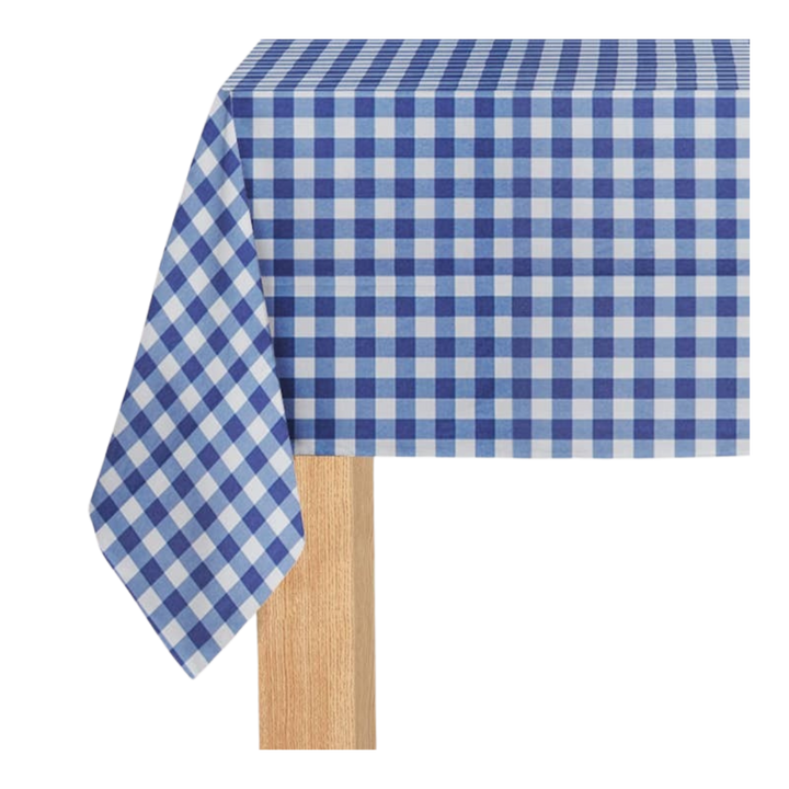 Navy Blue Gingham Paper Tablecloth
