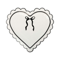 White with Black Trim Bow Heart Large Dinner Plate