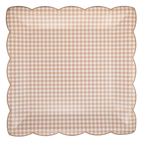 Light Brown Gingham Dinner Plates