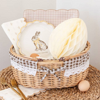 Light Brown Gingham Dinner Plates