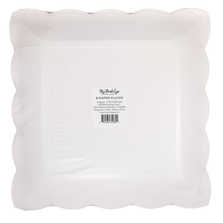 Light Brown Gingham Dinner Plates