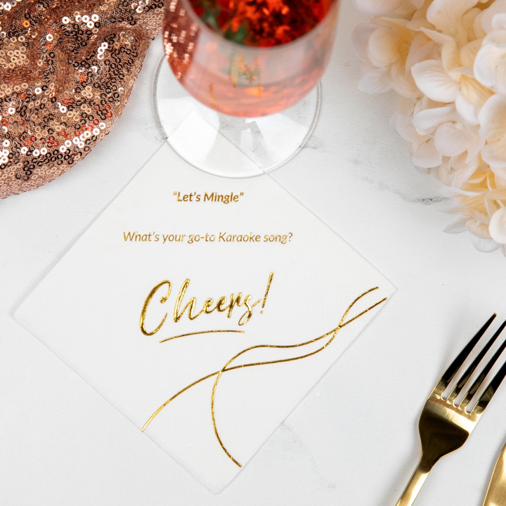 CONVOKINS® Wedding Edition Conversation Starter Cocktail Napkins - 2 Colors