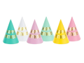 Happy Birthday Assorted Pastel Party Hats - 6 pk