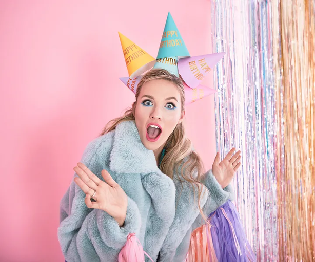 Happy Birthday Assorted Pastel Party Hats - 6 pk