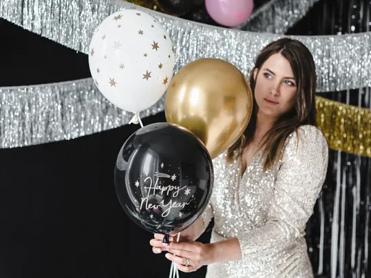 Black Foil Fringe Curtain Backdrop