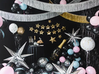 Black Foil Fringe Curtain Backdrop