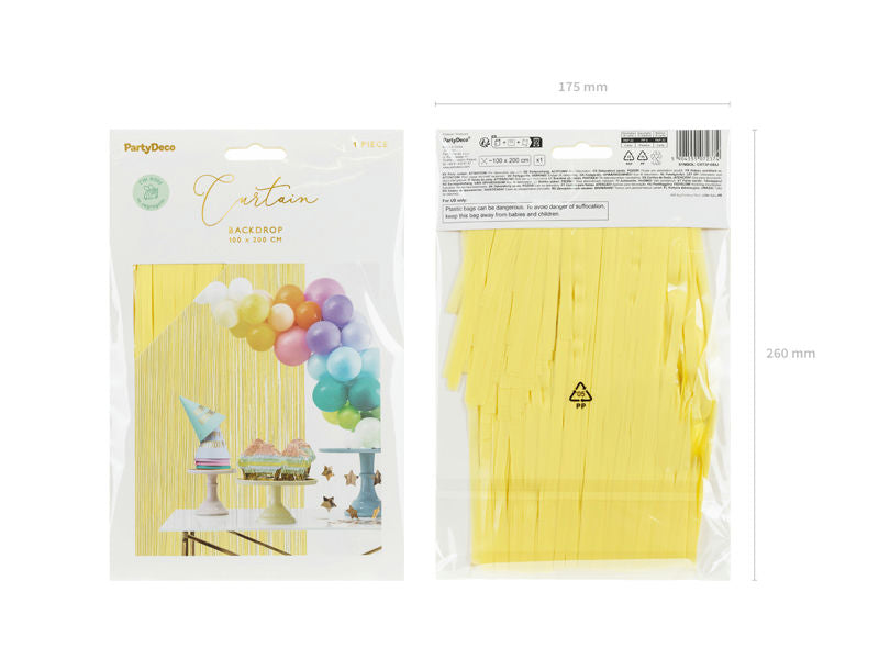 Light Yellow Foil Curtain Backdrop