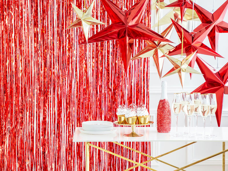 Red Foil Curtain Backdrop