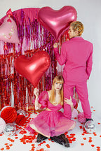 Red Foil Curtain Backdrop