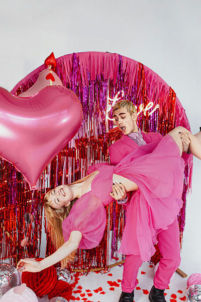 Red Foil Curtain Backdrop