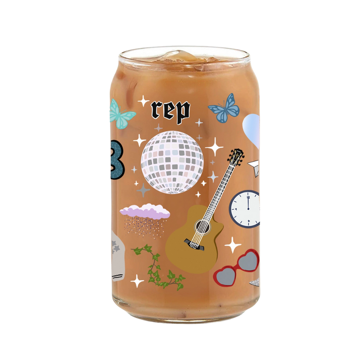 Clear Taylor Swift Dishwasher Safe Glass Cup
