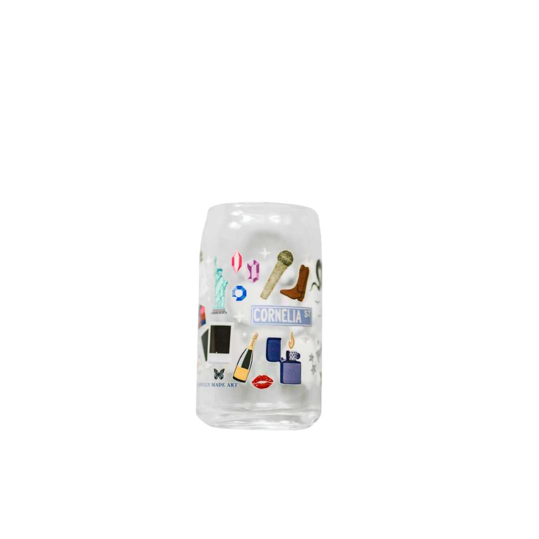 Clear Taylor Swift Dishwasher Safe Glass Cup