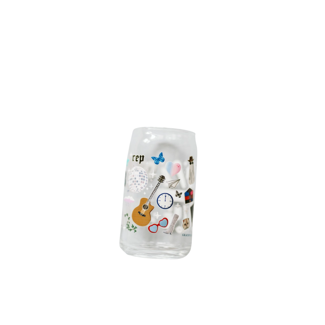 Clear Taylor Swift Dishwasher Safe Glass Cup