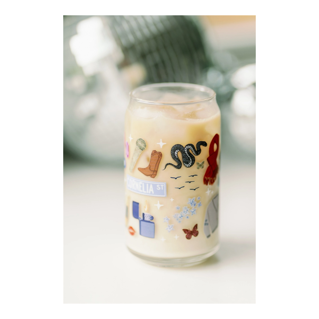 Clear Taylor Swift Dishwasher Safe Glass Cup