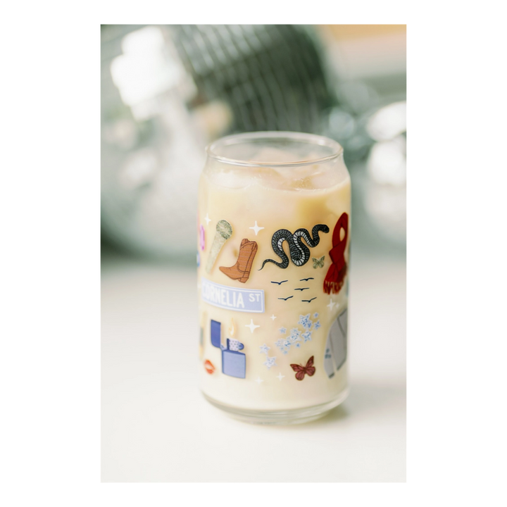 Clear Taylor Swift Dishwasher Safe Glass Cup