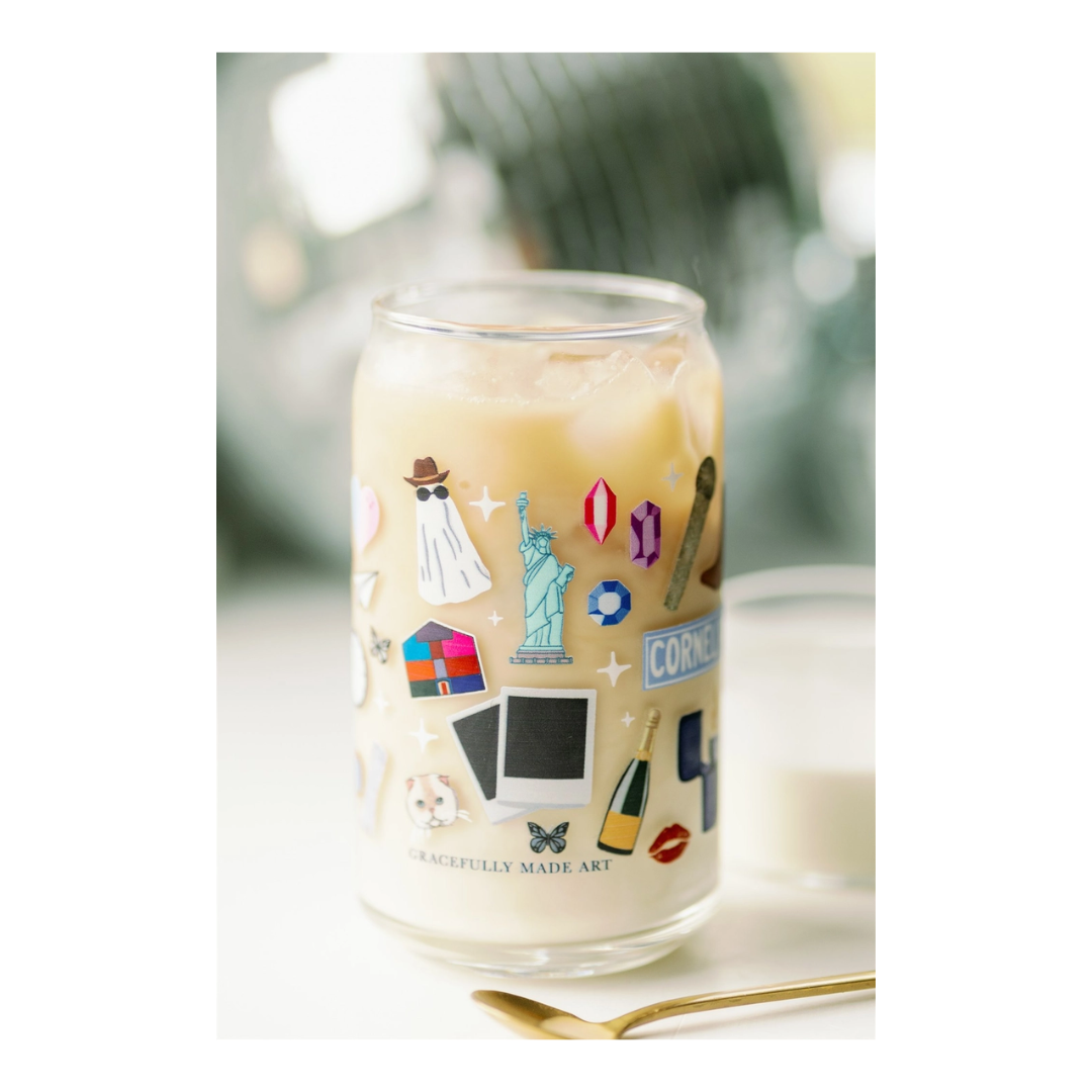 Clear Taylor Swift Dishwasher Safe Glass Cup