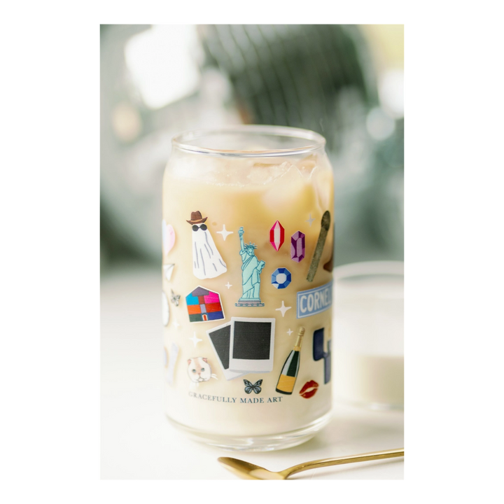 Clear Taylor Swift Dishwasher Safe Glass Cup