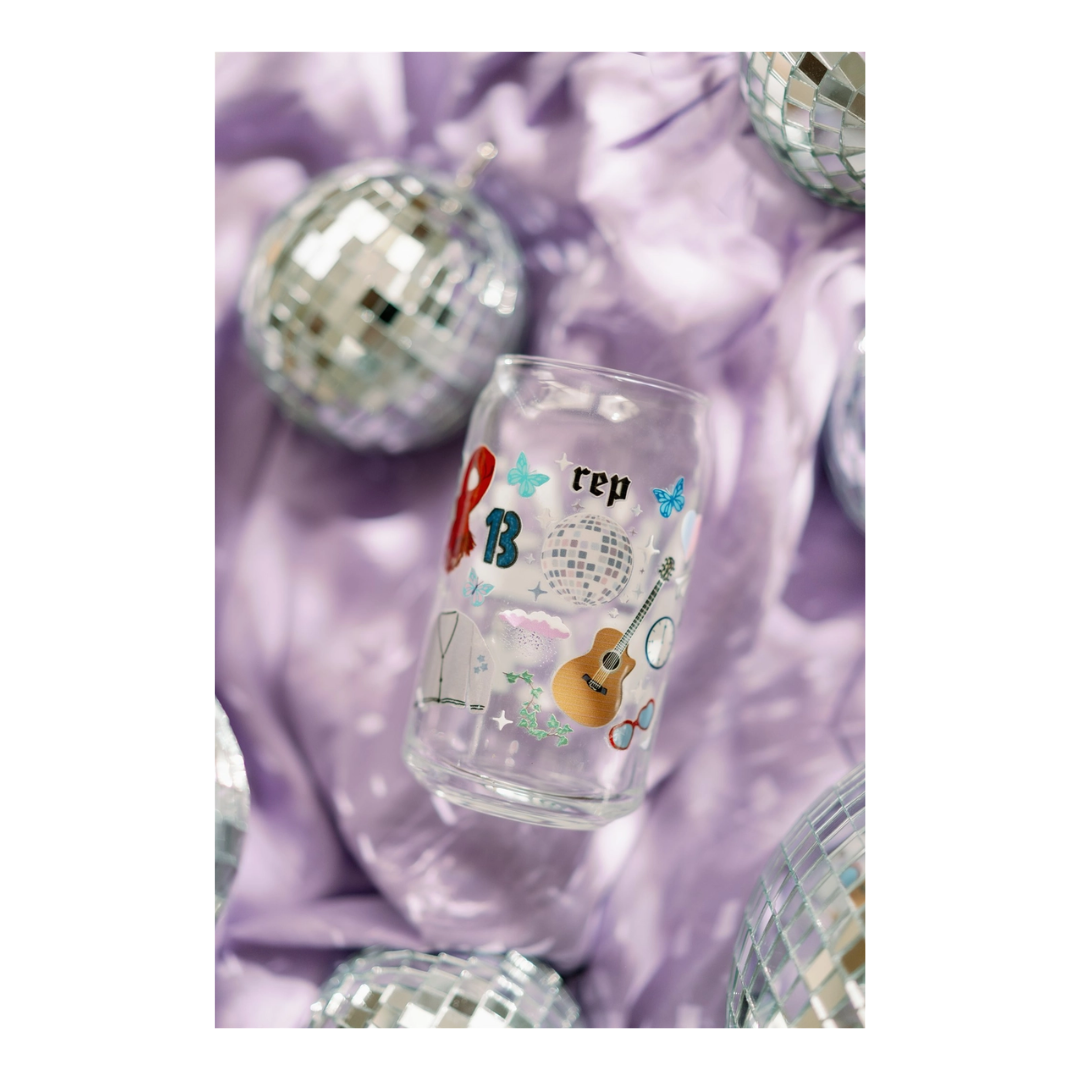 Clear Taylor Swift Dishwasher Safe Glass Cup