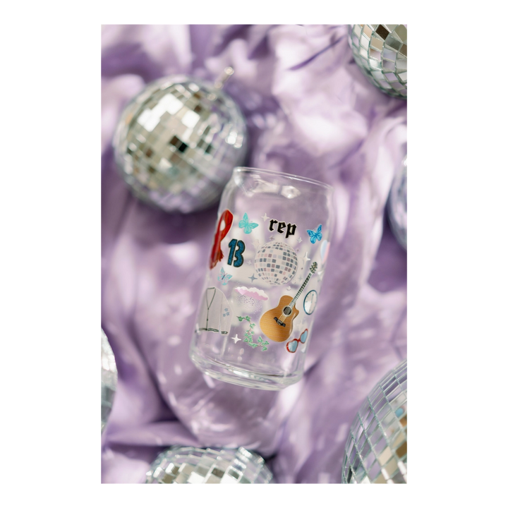 Clear Taylor Swift Dishwasher Safe Glass Cup