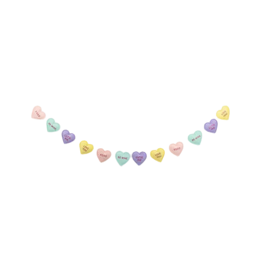 Pastel Conversation Hearts Banner