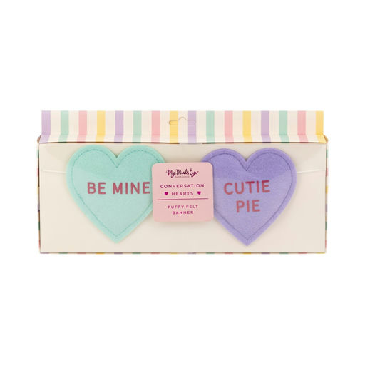 Pastel Conversation Hearts Banner