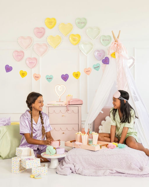 Pastel Conversation Hearts Banner