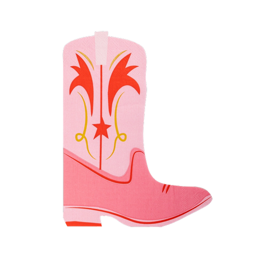 Pink Cowgirl Boot Shaped Dinner Napkins