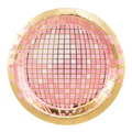 Pink and Gold Disco Ball Large Dinner Plates