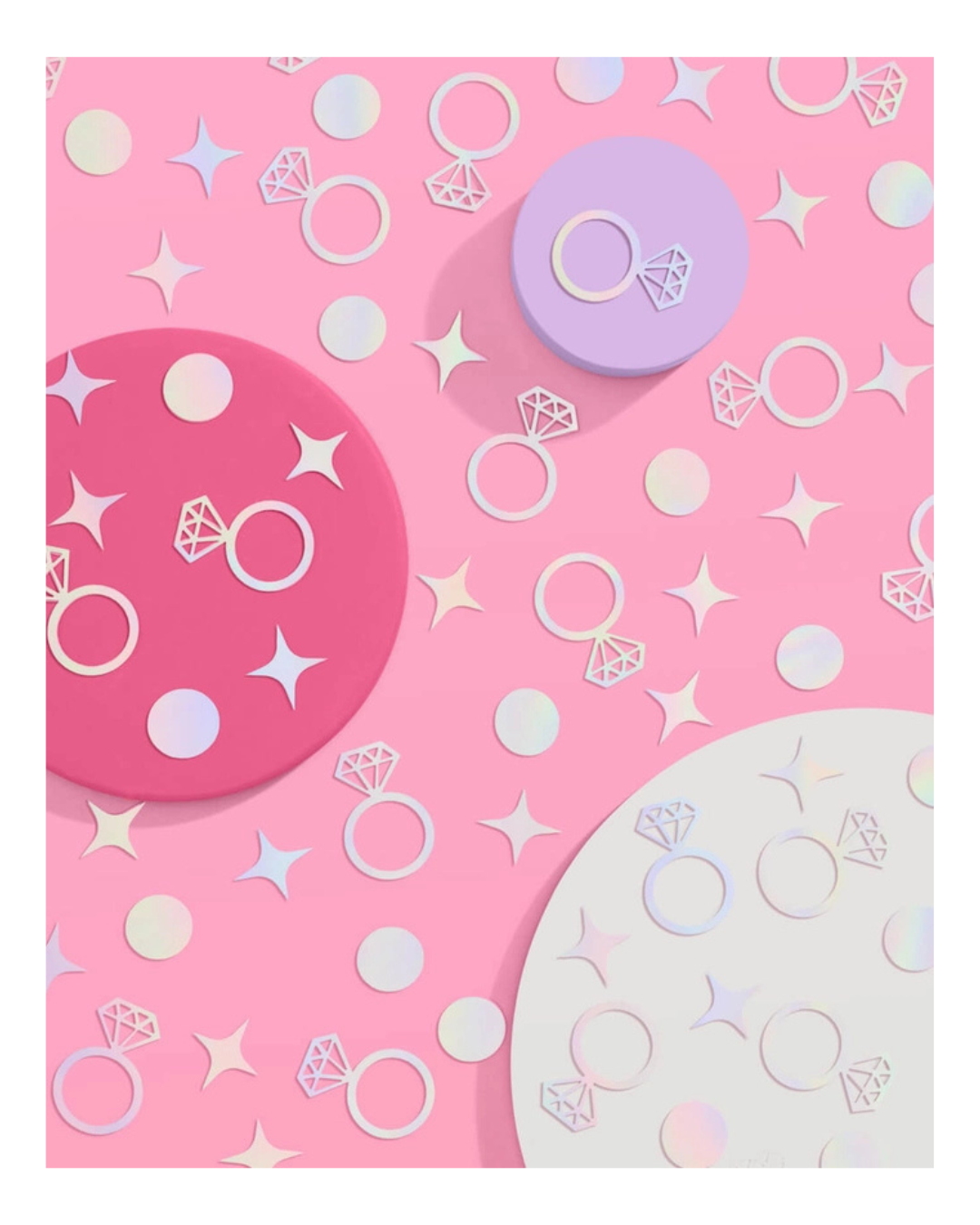 Iridescent Ring Foil Confetti